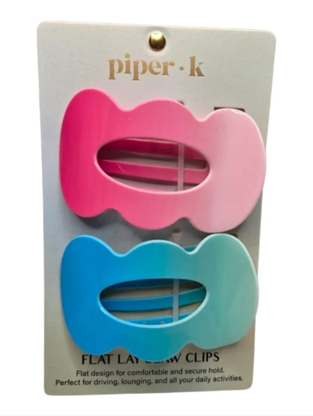 💕▪️Piper K ▪️Pink and Blue Hair Flat Lay Claw Clips Set Of 2